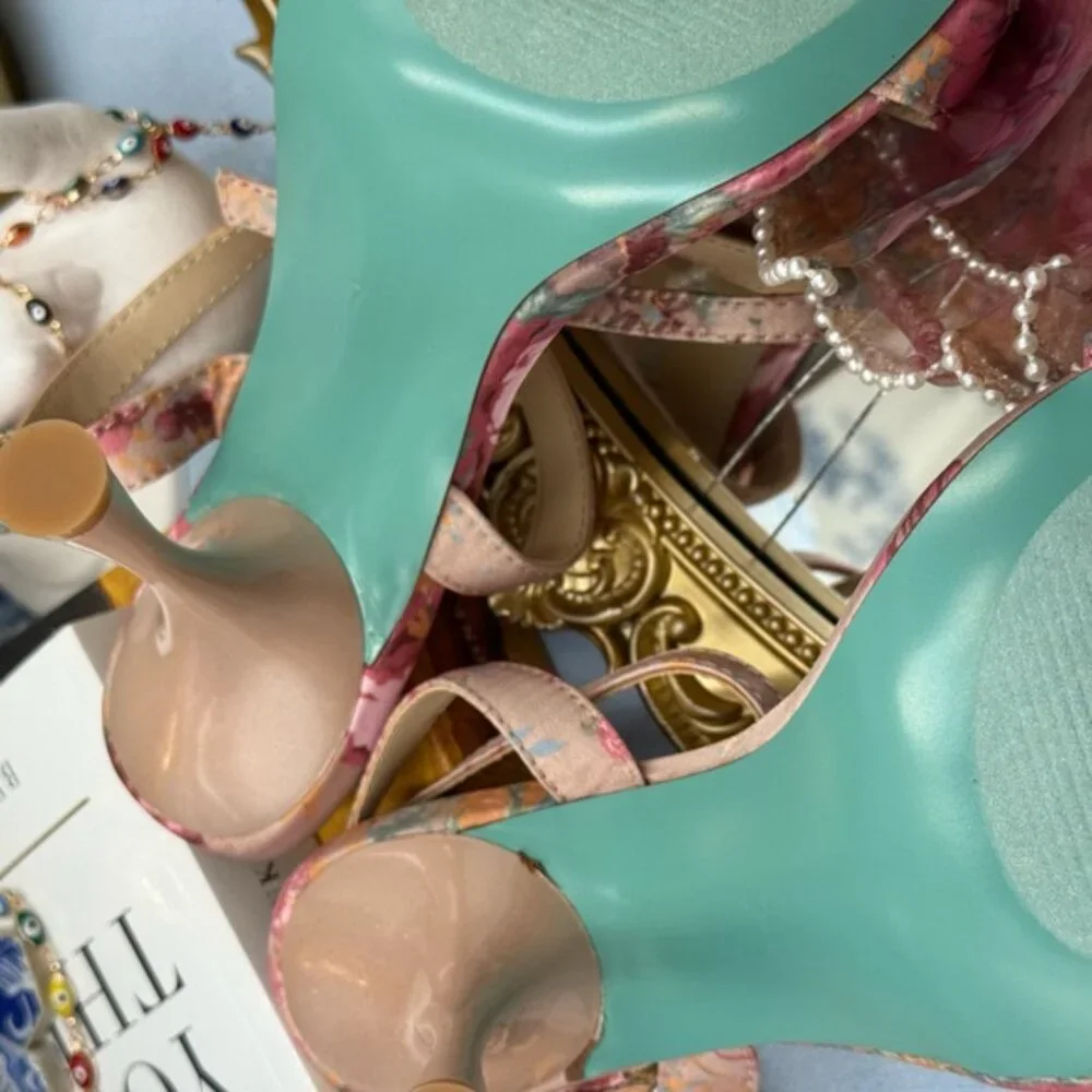 🆕 BETSEY JOHNSON 🧿 NWOB Fawn Slingback Sandal, Pink Floral - Sz US 7 - Picture 13 of 13